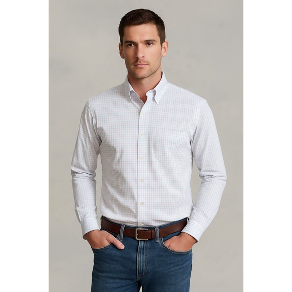 Wear Cisco Men's Micro-Check Dress Shirt - 100% Cotton - Medium